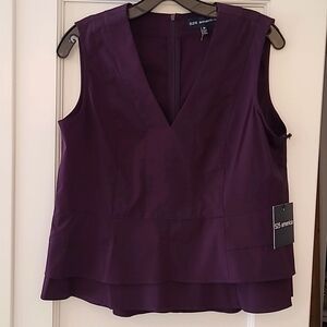 NWT 525 America puplum top. Size medium. Eggplant color.